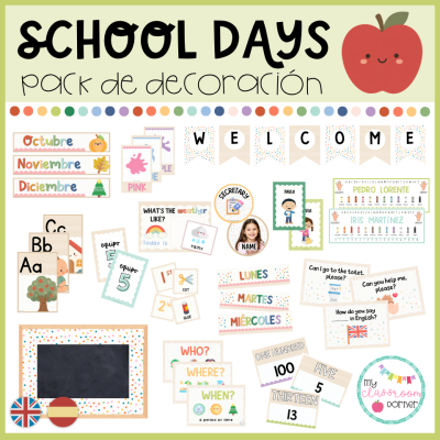 SCHOOL DAYS - Pack de decoración